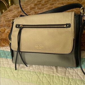 Kate Spade Taupe and Gray Crossbody Bag with Structured Design